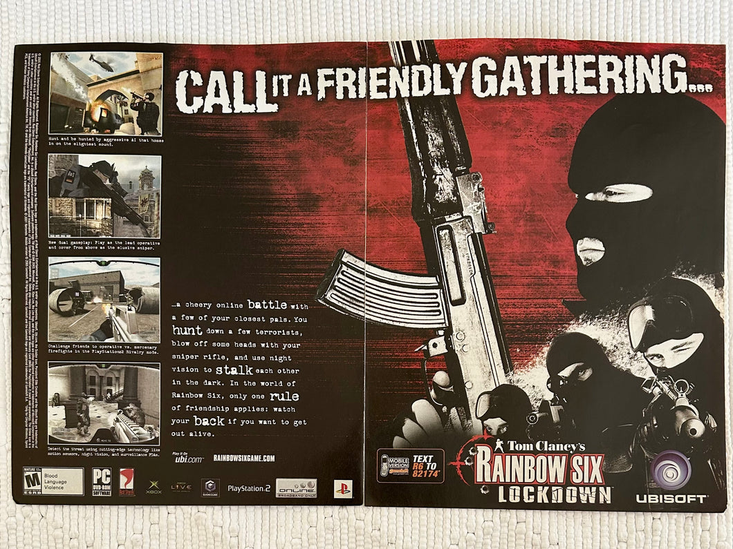Tom Clancy's Rainbow Six: Lockdown - PS2 Xbox NGC PC - Original Vintage Advertisement - Print Ads - Laminated A3 Poster