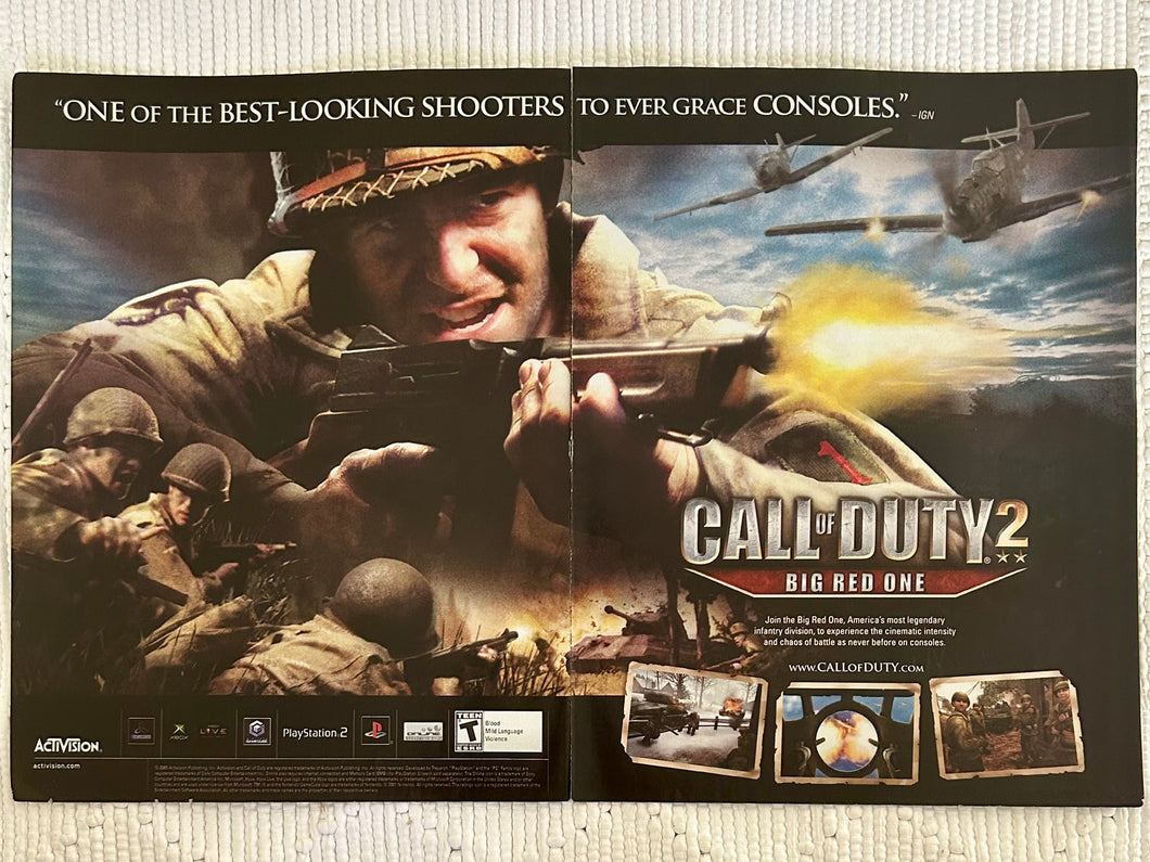 Call of Duty: Bid Red One - PS2 Xbox NGC - Original Vintage Advertisement - Print Ads - Laminated A3 Poster