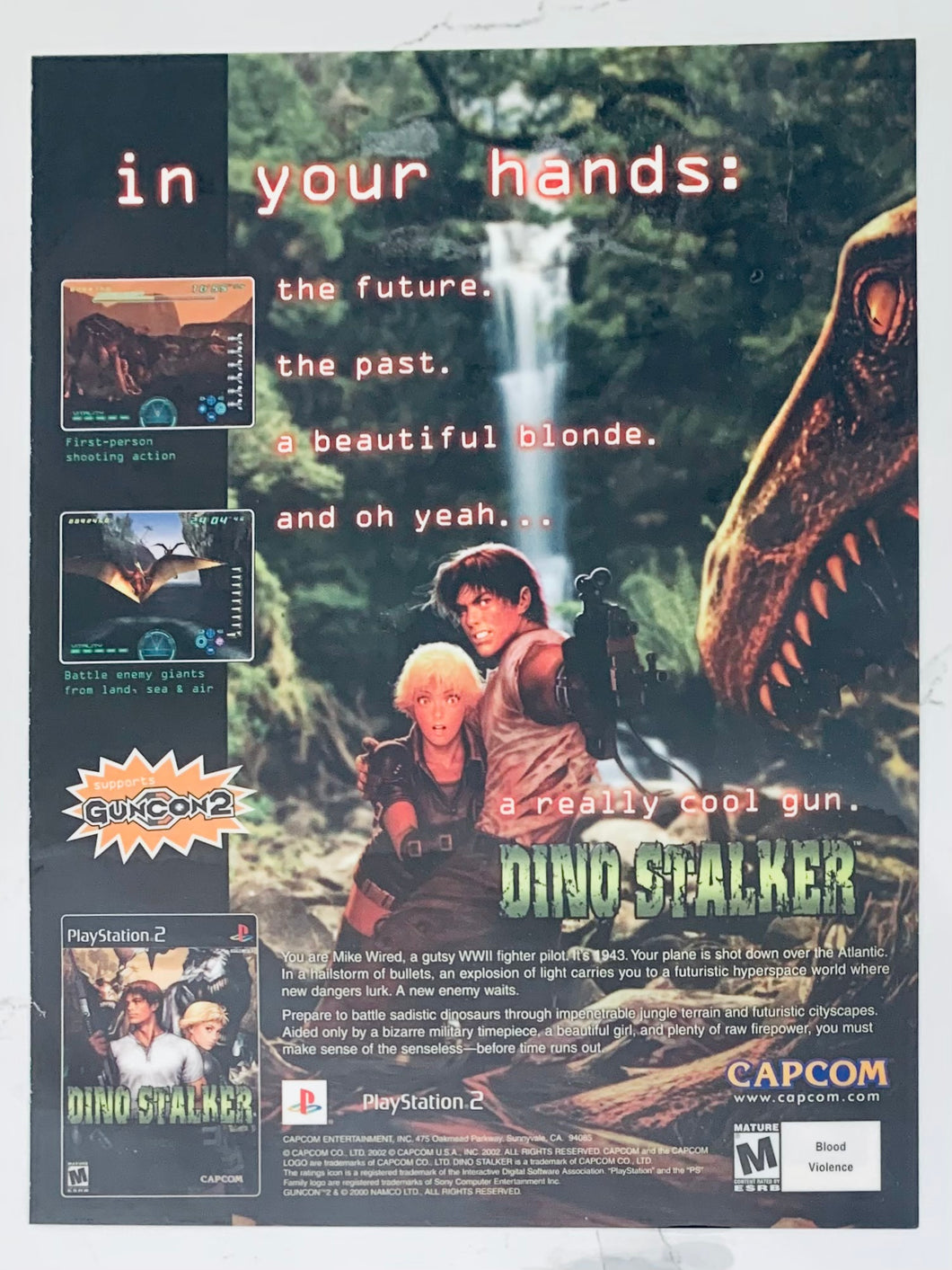 Dino Stalker - PS2 - Original Vintage Advertisement - Print Ads - Laminated A4 Poster