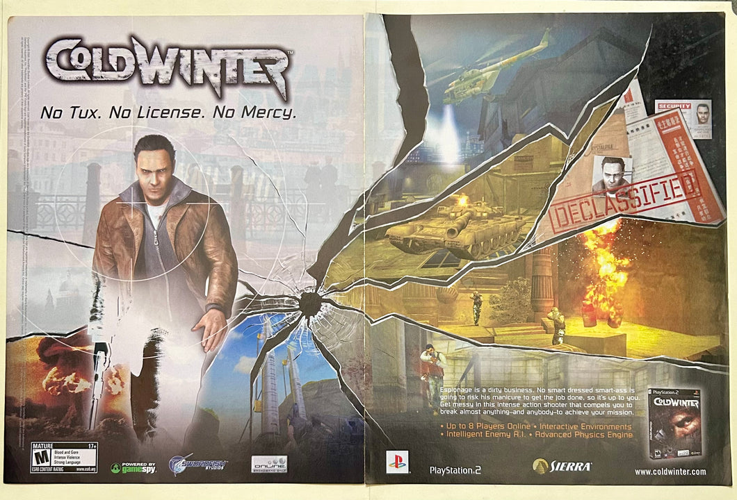 Cold Winter - PS2 - Original Vintage Advertisement - Print Ads - Laminated A3 Poster