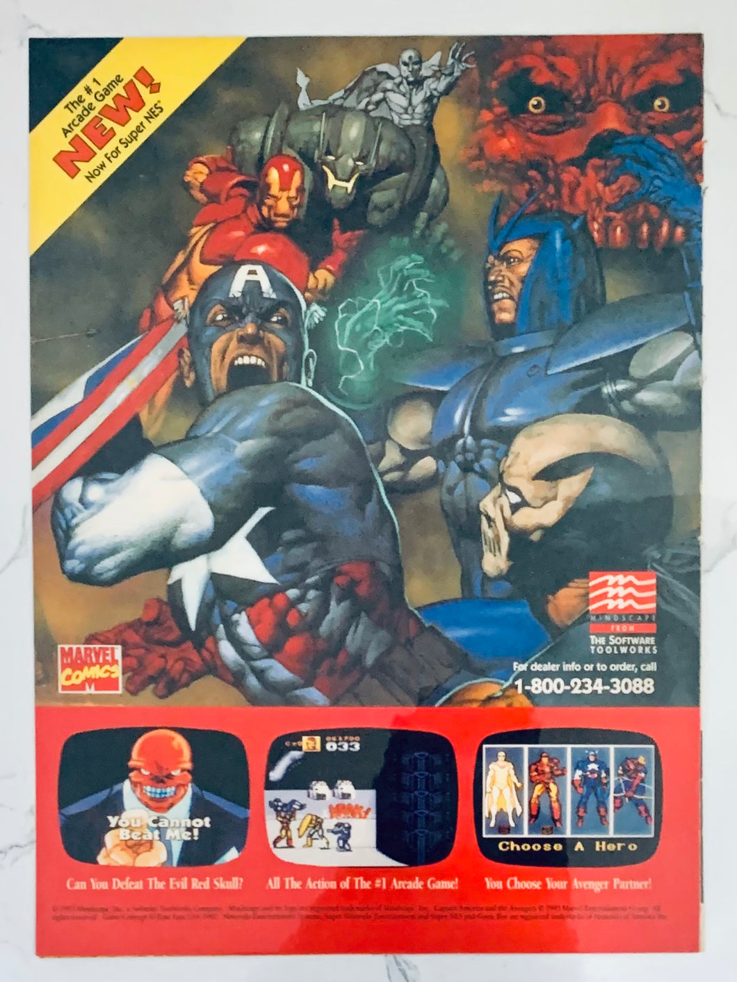 Captain America and the Avengers - SNES - Original Vintage Advertisement - Print Ads - Laminated A4 Poster