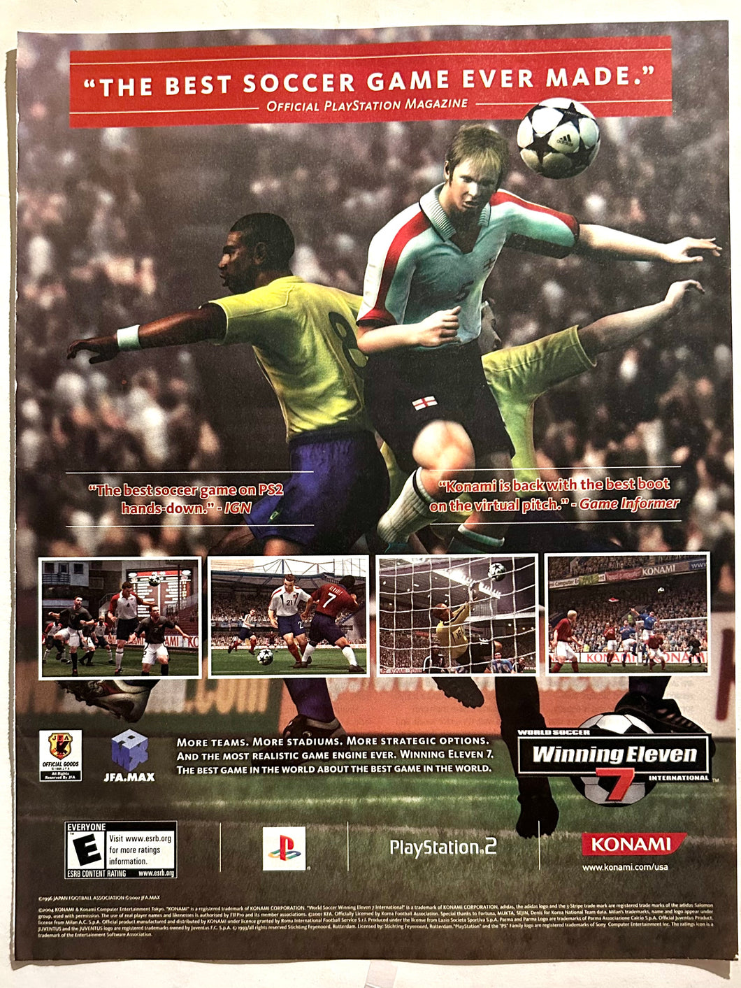 Winning Eleven 7- PS2 - Original Vintage Advertisement - Print Ads - Laminated A4 Poster