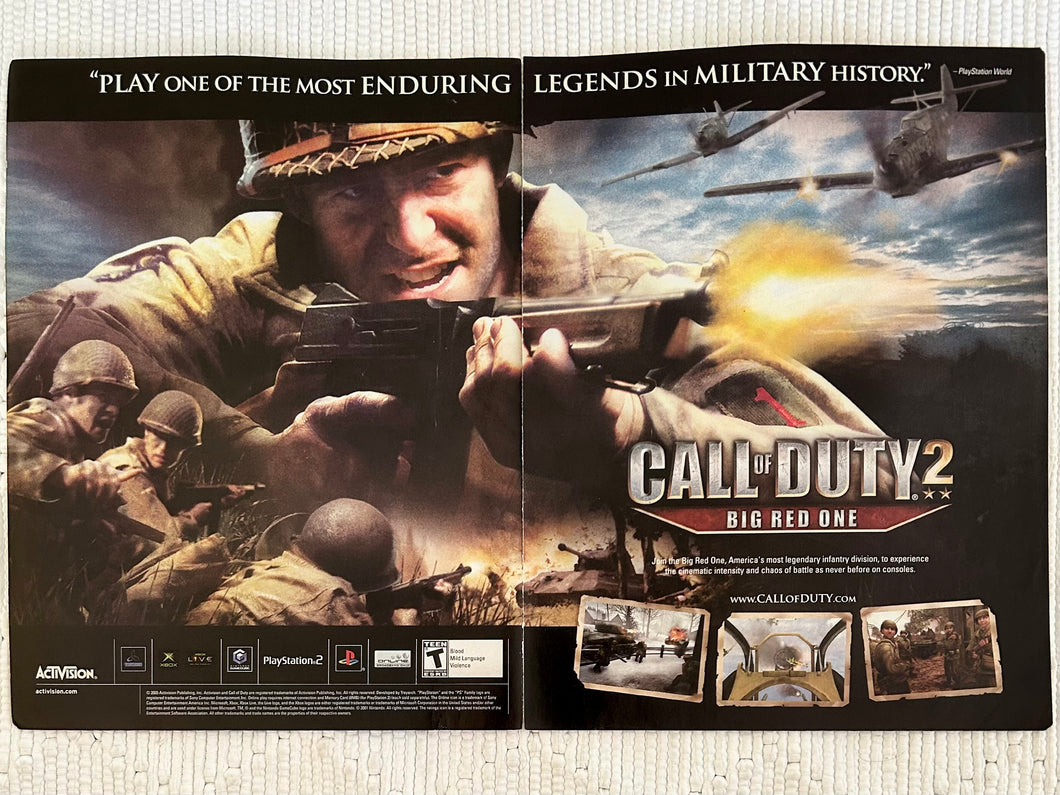 Call of Duty 2: Big Red One - PS2 Xbox NGC - Original Vintage Advertisement - Print Ads - Laminated A3 Poster