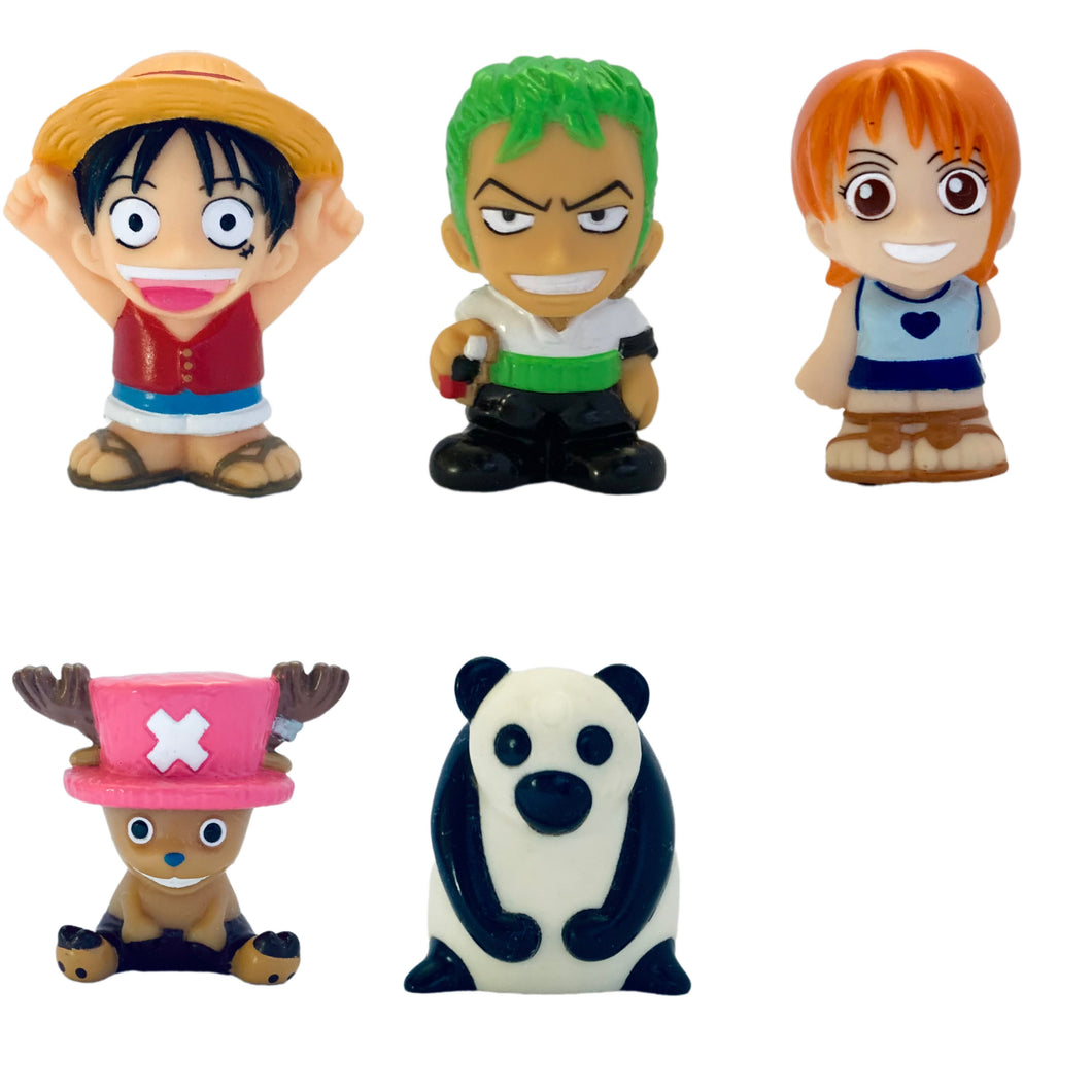 One Piece - Luffy, Zoro, Nami, Chopper & Doskoi Panda - Soft Vinyl Mascot 3 Set