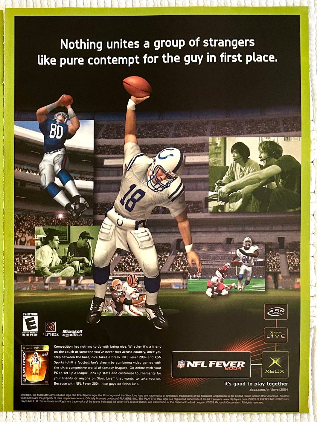 NFL Fever 2004 - Xbox - Original Vintage Advertisement - Print Ads - Laminated A4 Poster