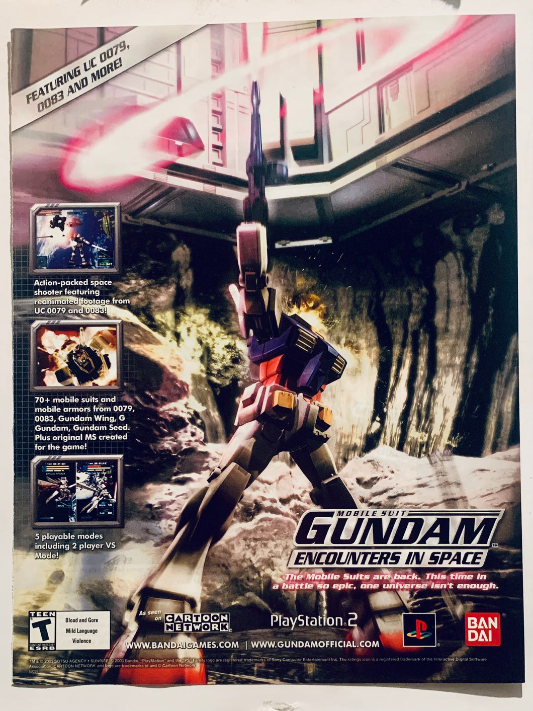 Mobile Suit Gundam: Encounters in Space - PS2 - Original Vintage Advertisement - Print Ads - Laminated A4 Poster