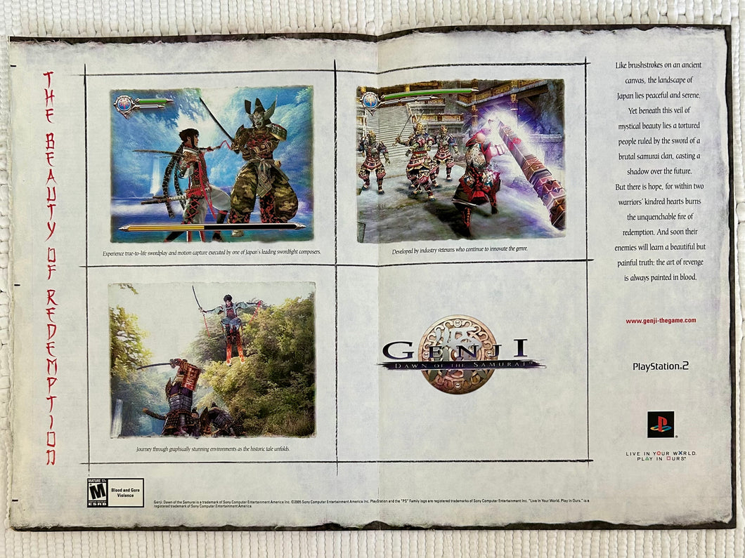 Genji - PS2 - Original Vintage Advertisement - Print Ads - Laminated A3 Poster