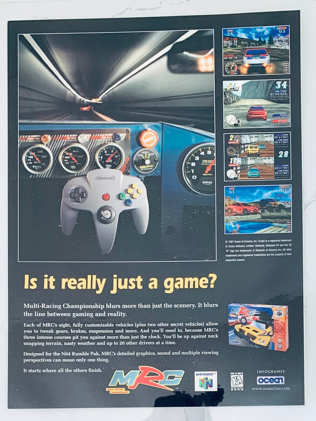 MRC: Multi-Racing Championship - N64 - Original Vintage Advertisement - Print Ads - Laminated A4 Poster