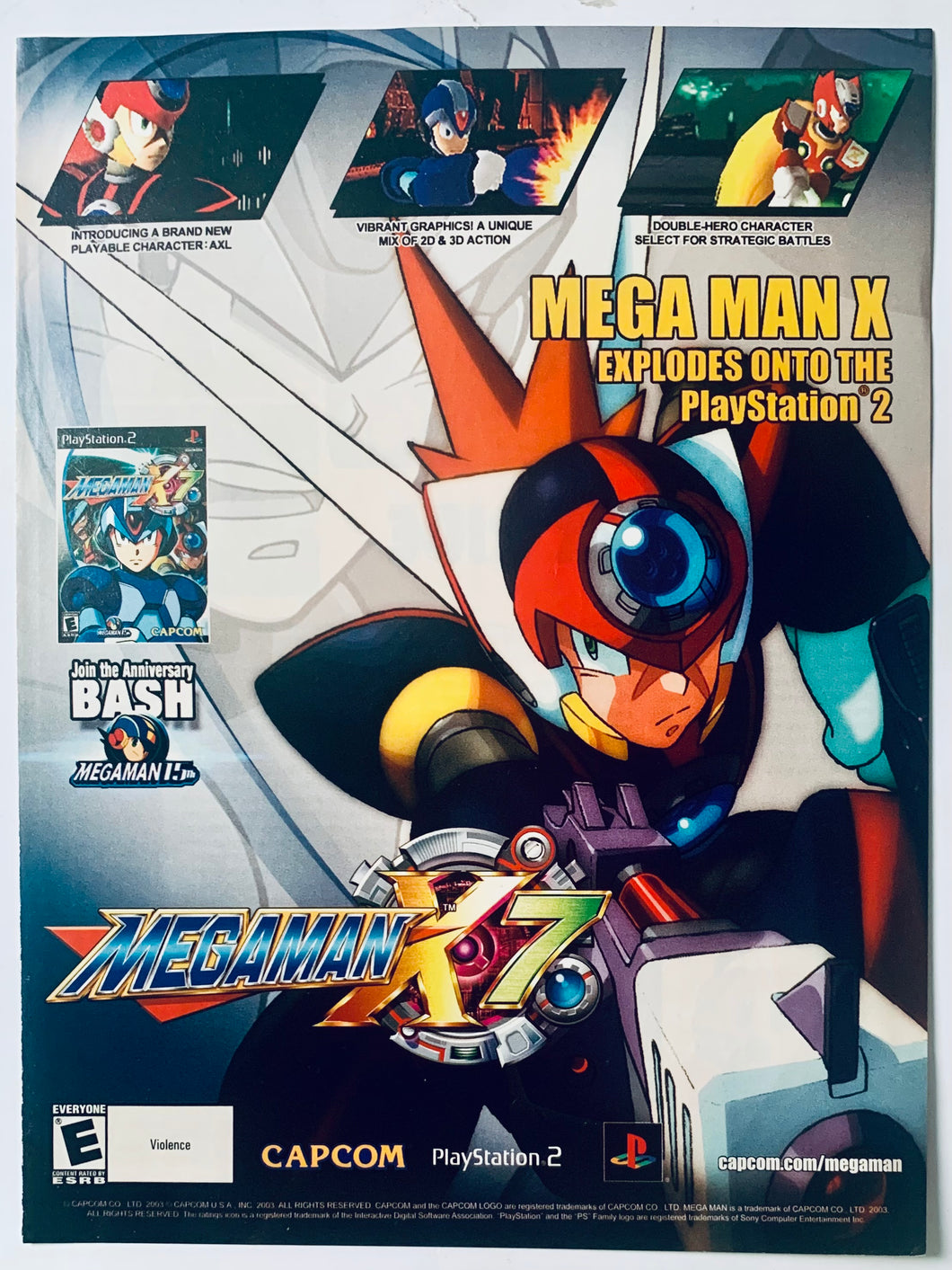 Megaman X7 - PS2 - Original Vintage Advertisement - Print Ads - Laminated A4 Poster