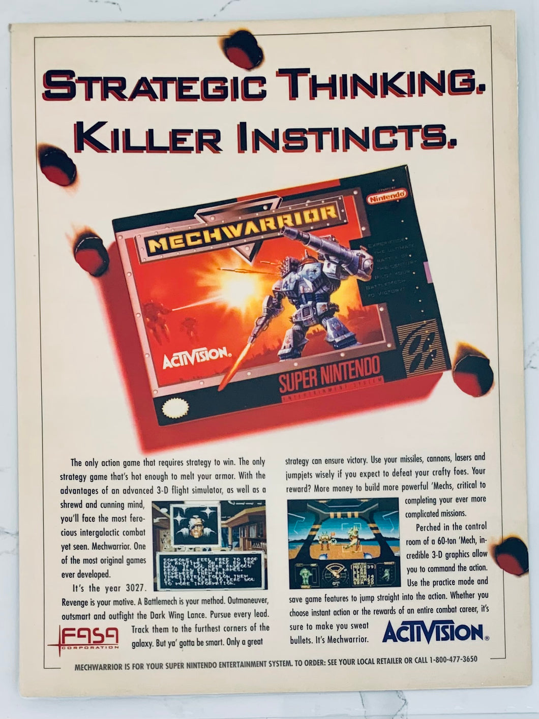 Mechwarrior - SNES - Original Vintage Advertisement - Print Ads - Laminated A4 Poster