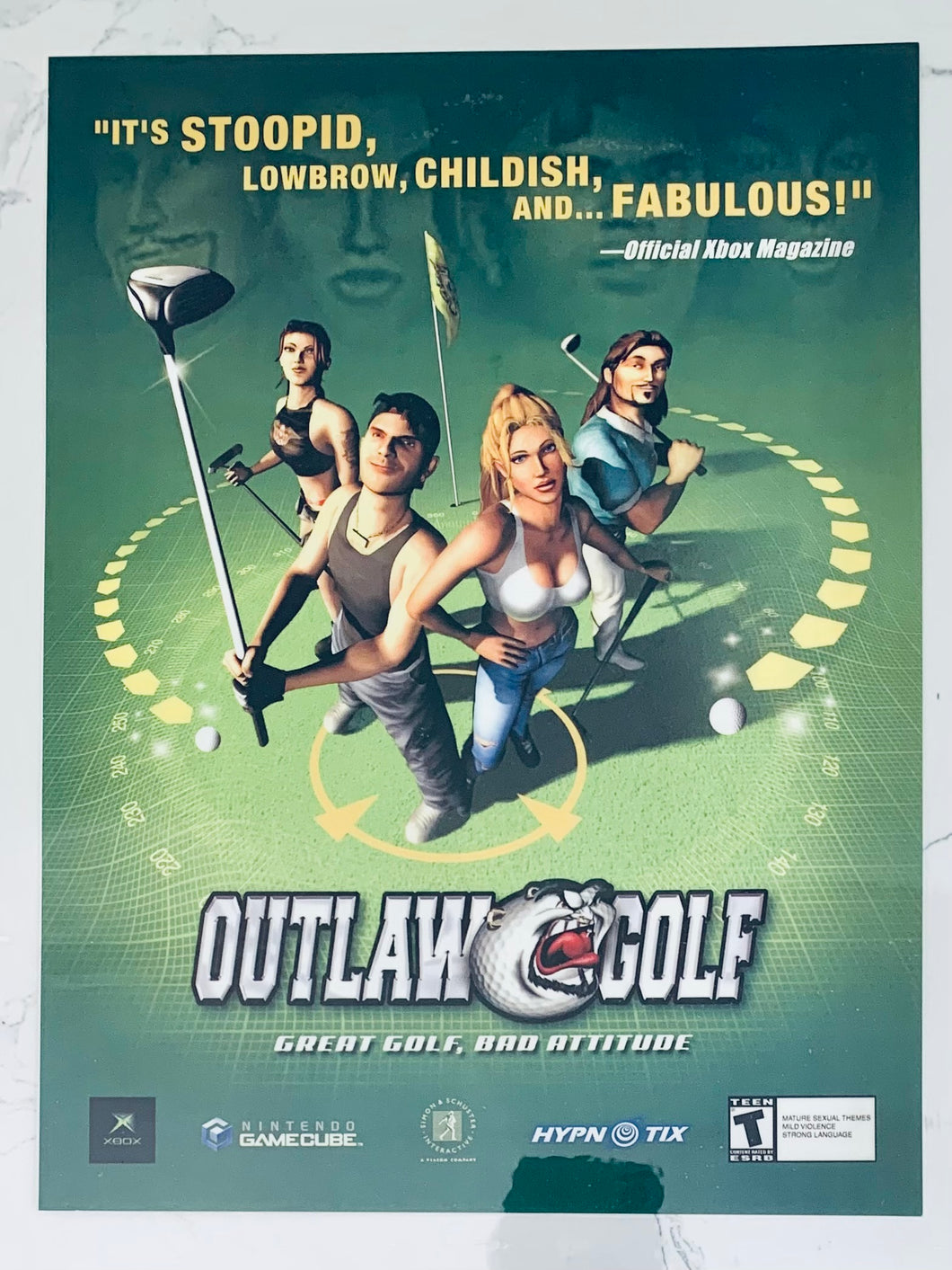 Outlaw Golf - Xbox NGC - Original Vintage Advertisement - Print Ads - Laminated A4 Poster