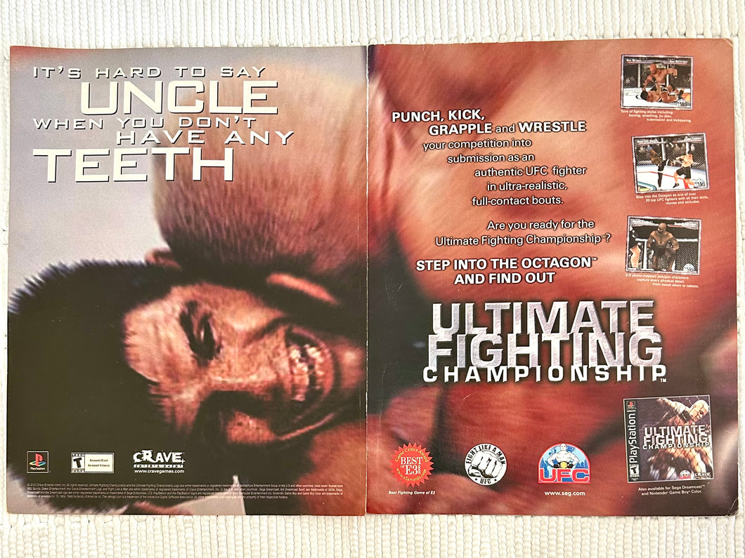 Ultimate Fighting Championship - PlayStation - Original Vintage Advertisement - Print Ads - Laminated A3 Poster