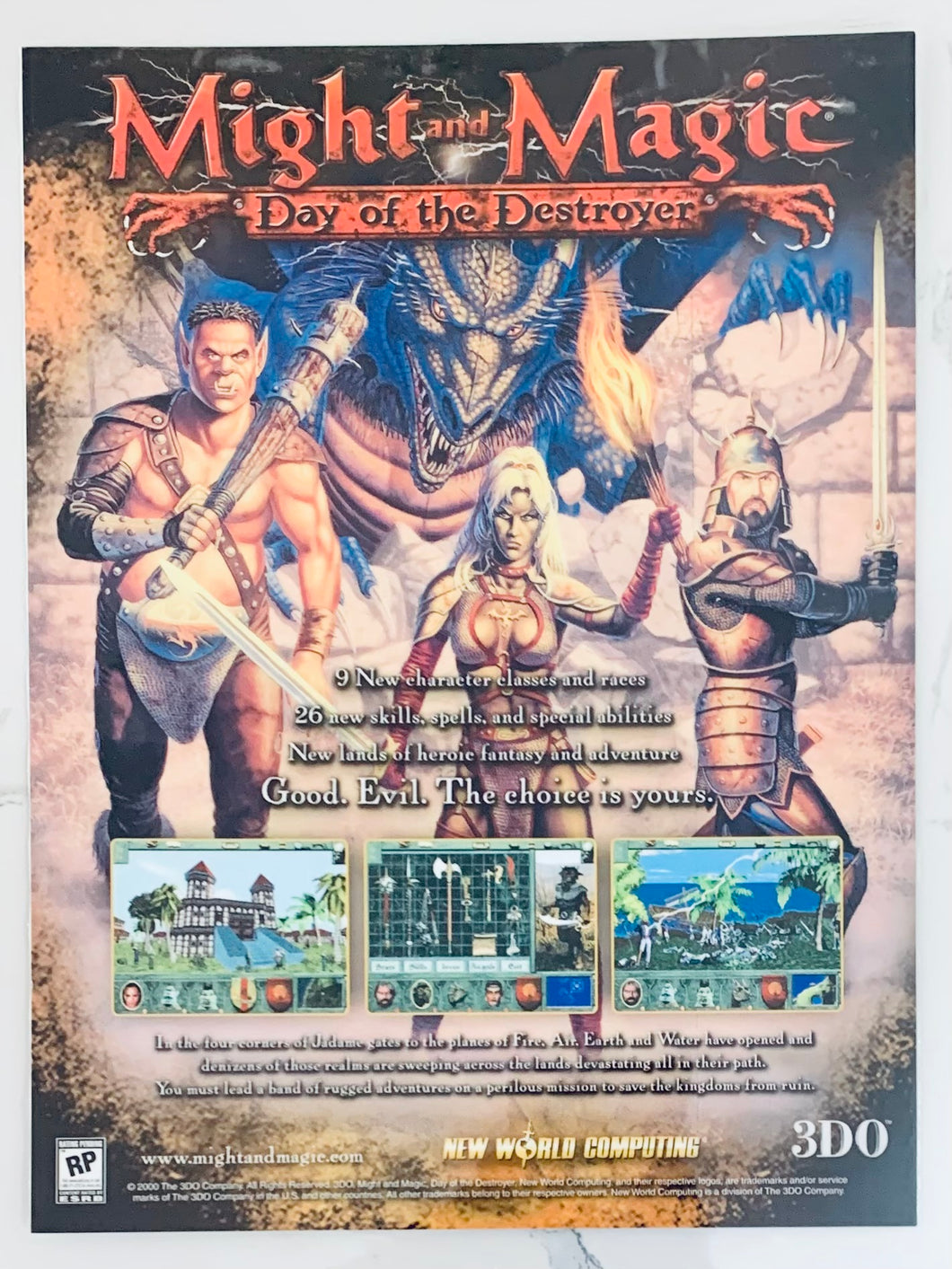 Might & Magic: Day of the Destroyer - PC - Original Vintage Advertisement - Print Ads - Laminated A4 Poster