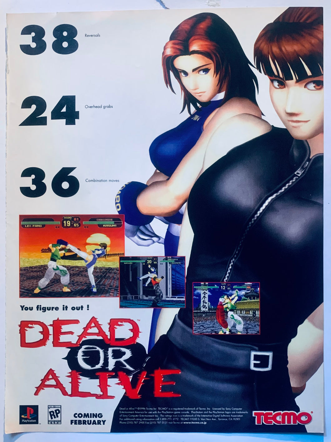 Dead or Alive - PlayStation - Original Vintage Advertisement - Print Ads - Laminated A4 Poster