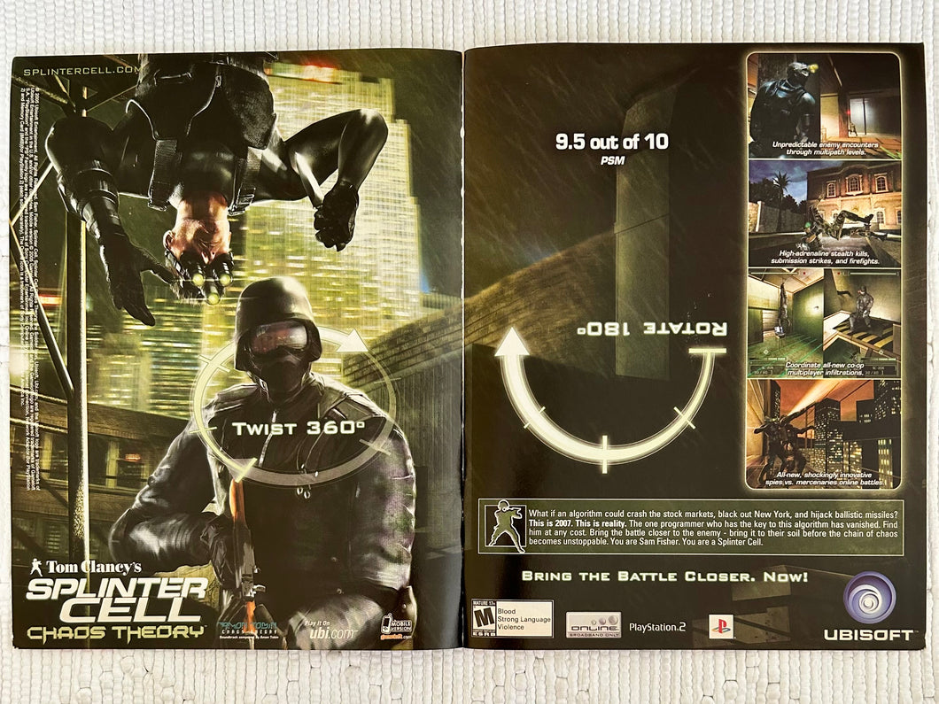 Tom Clancy's Splinter Cell: Chaos Theory - PS2 - Original Vintage Advertisement - Print Ads - Laminated A3 Poster