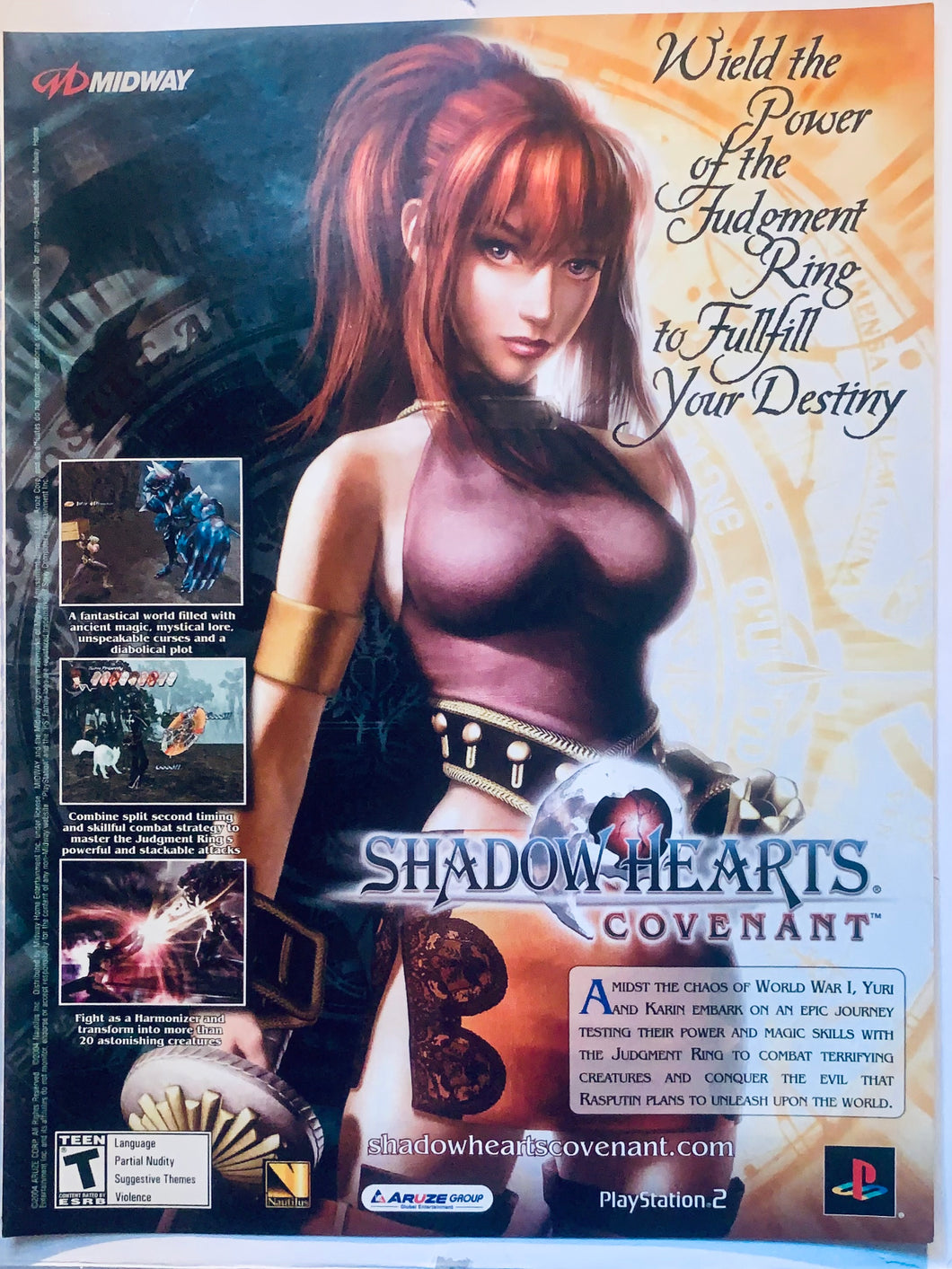 Shadow Hearts Covenant - PS2 - Original Vintage Advertisement - Print Ads - Laminated A4 Poster