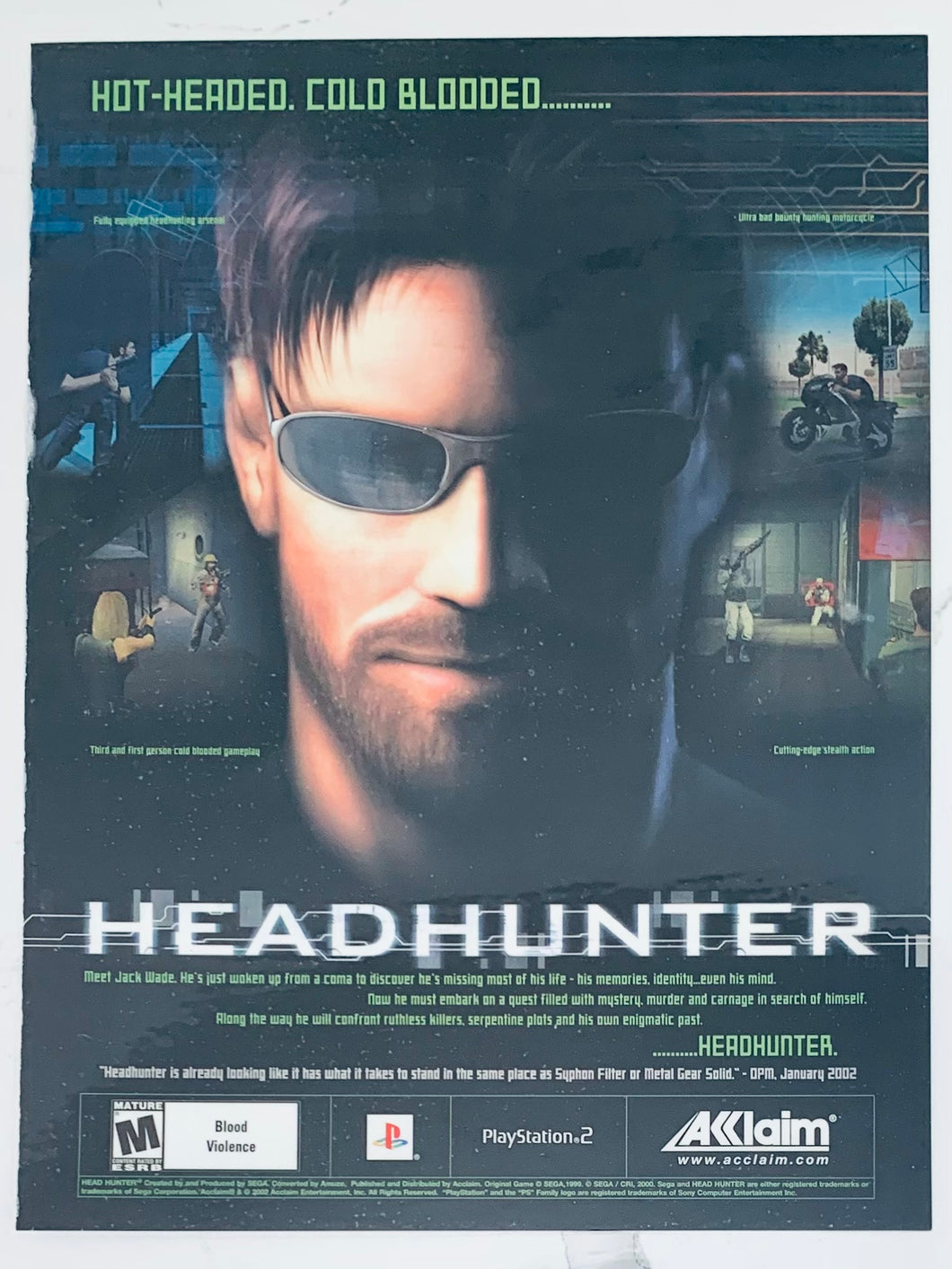 Head Hunter - PS2 - Original Vintage Advertisement - Print Ads - Laminated A4 Poster