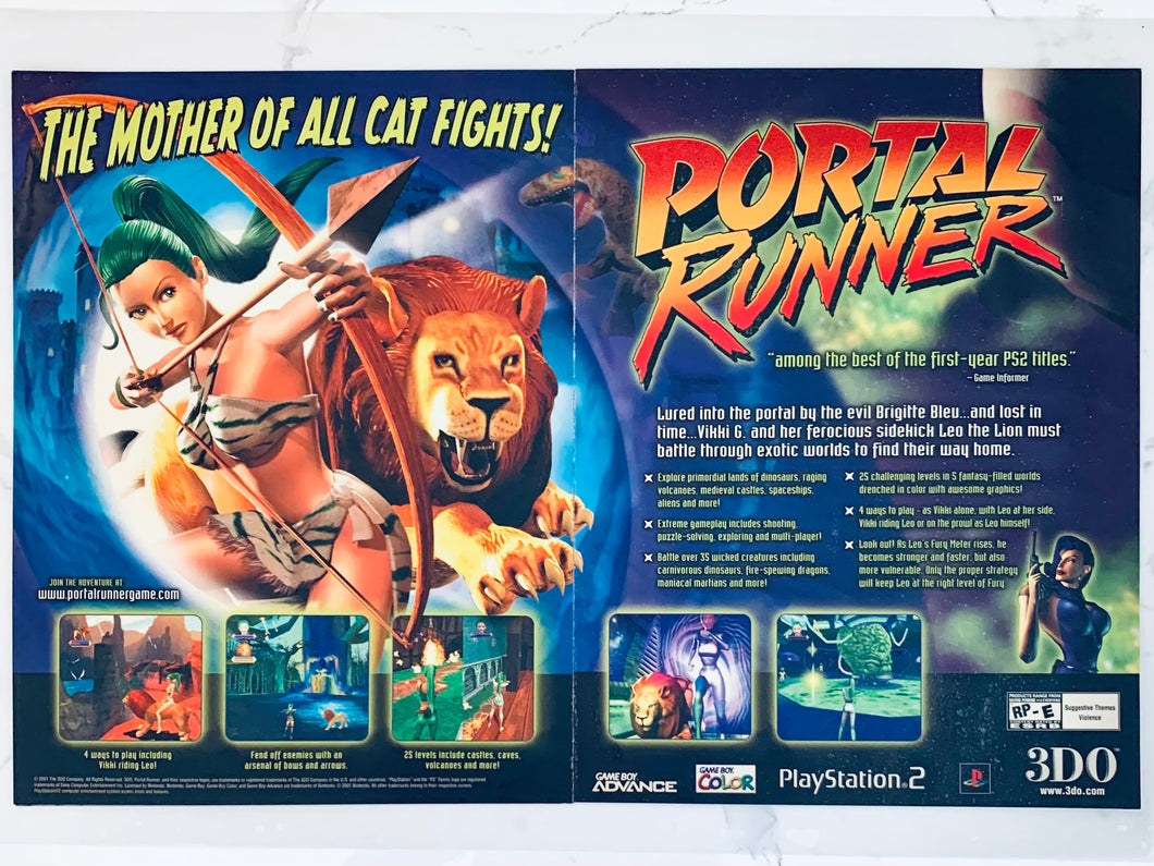 Portal Runner - PS2 GBC GBA - Original Vintage Advertisement - Print Ads - Laminated A3 Poster
