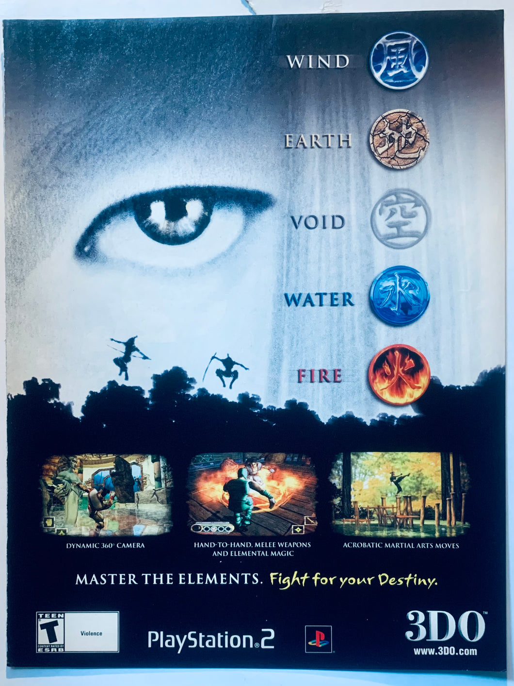 Master the Elements - PS2 - Original Vintage Advertisement - Print Ads - Laminated A4 Poster