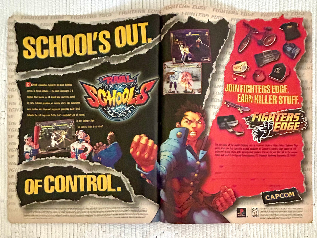 Rival Schools - PlayStation - Original Vintage Advertisement - Print Ads - Laminated A3 Poster