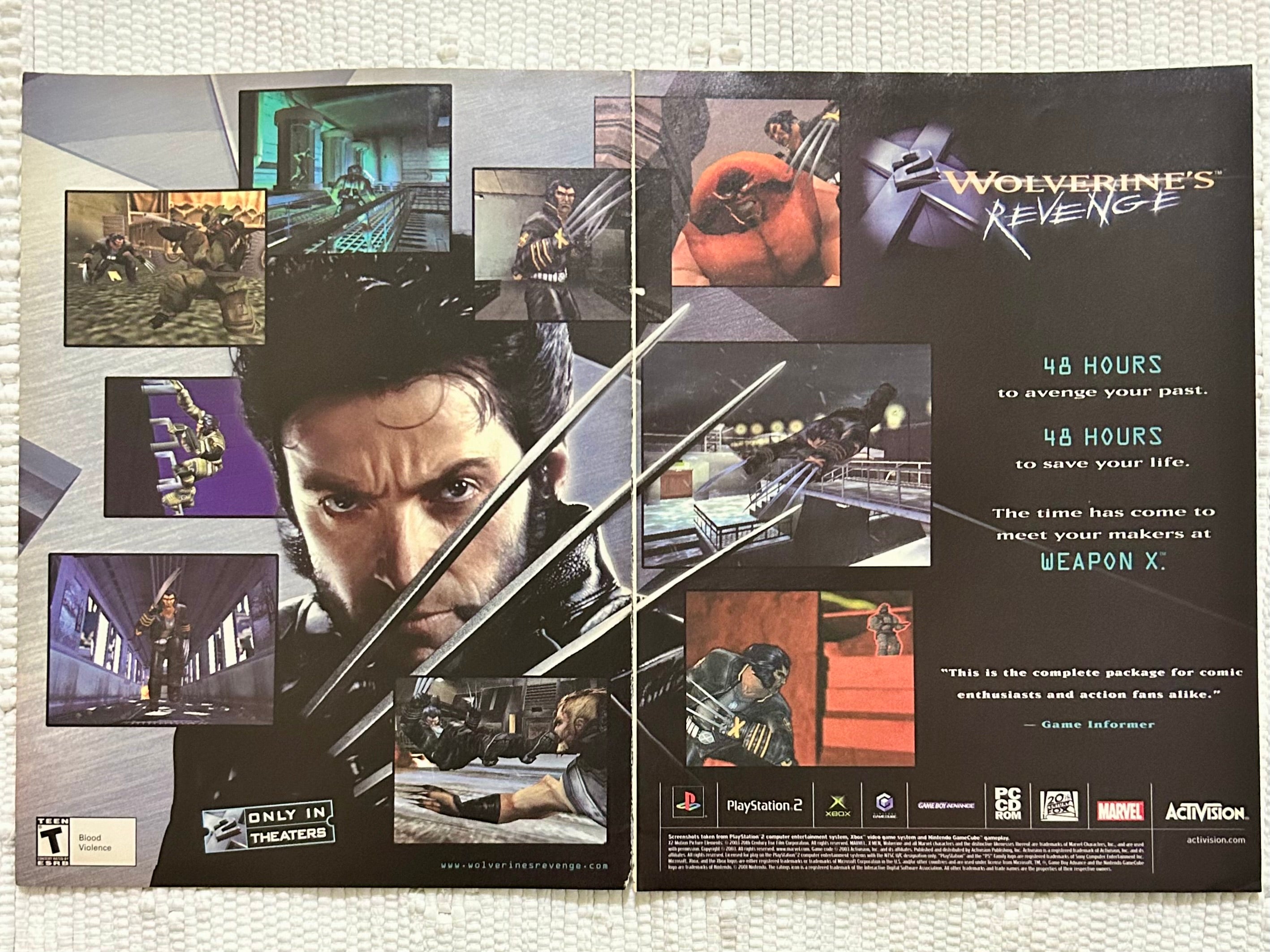 X2: Wolverine's Revenge - PS2 NGC Xbox GBA PC - Original Vintage Adver ...
