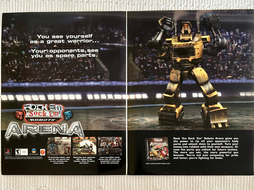 Rock 'Em Sock 'Em Robots Arena - PlayStation - Original Vintage Advertisement - Print Ads - Laminated A3 Poster