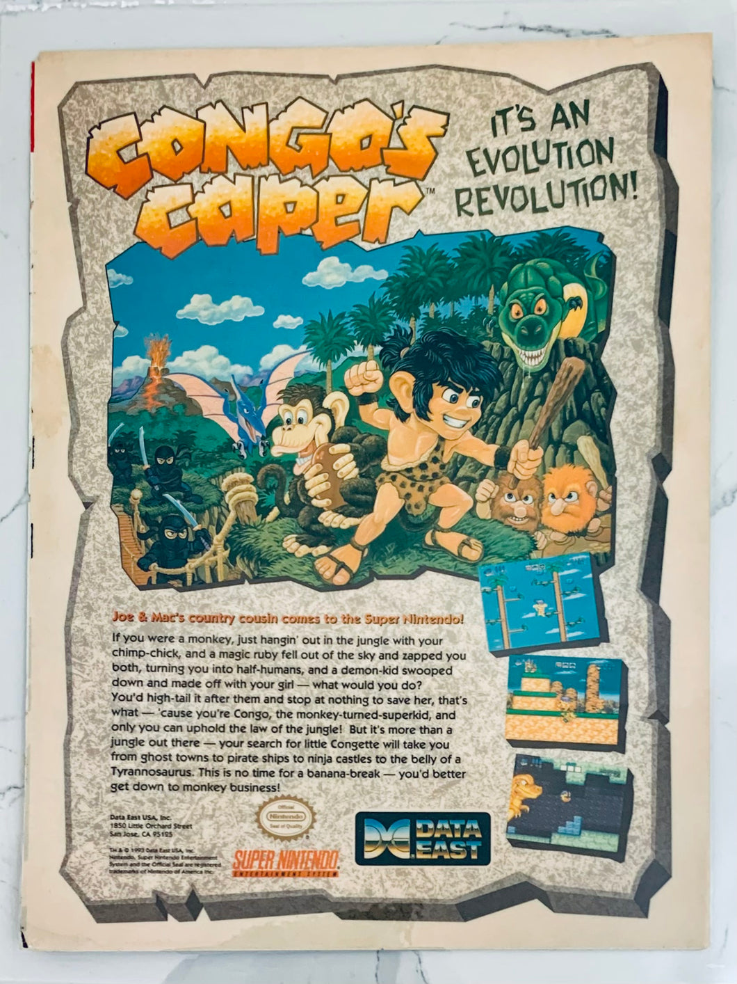 Congo’s Caper - SNES - Original Vintage Advertisement - Print Ads - Laminated A4 Poster