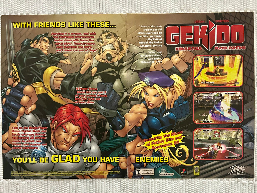 Gekido - PlayStation - Original Vintage Advertisement - Print Ads - Laminated A3 Poster