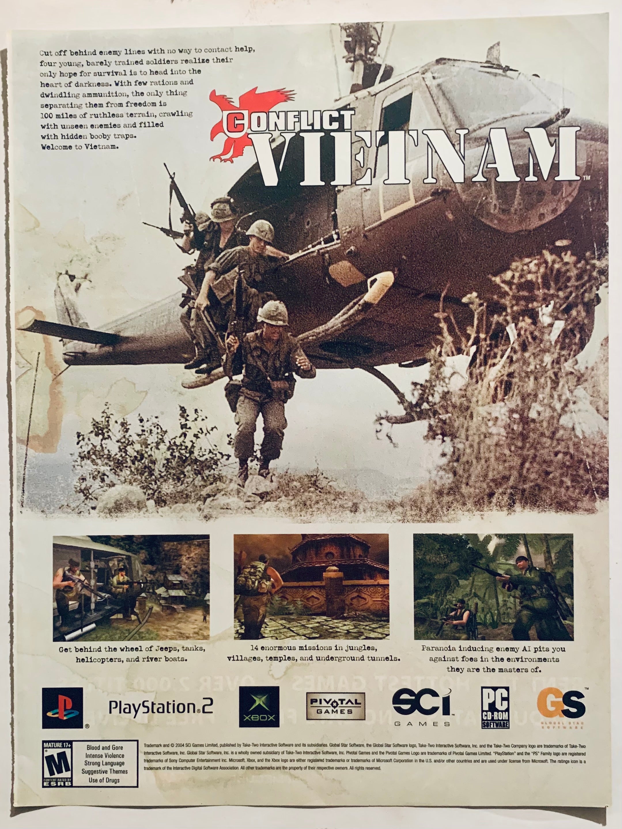 Conflict Vietnam - PS2 Xbox - Original Vintage Advertisement - Print A ...