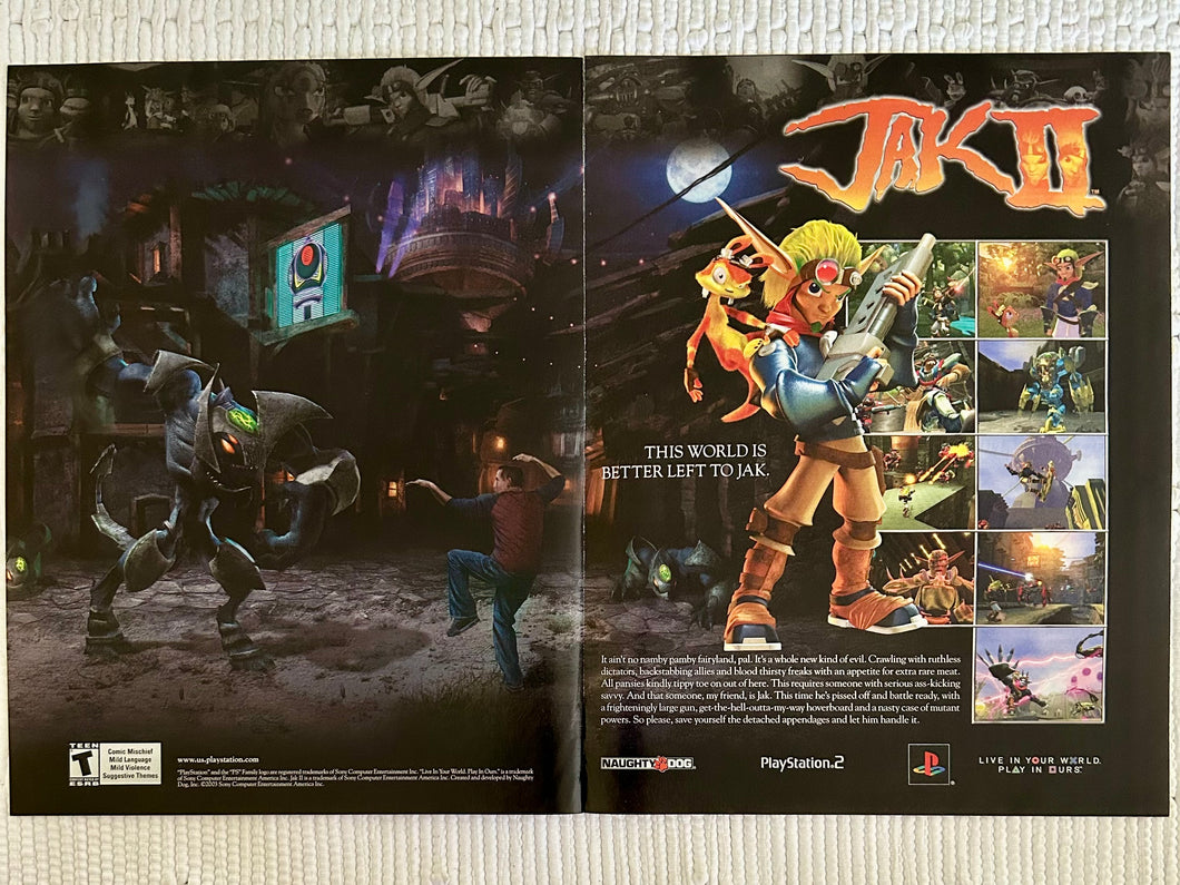 Jak II - PS2 - Original Vintage Advertisement - Print Ads - Laminated A3 Poster