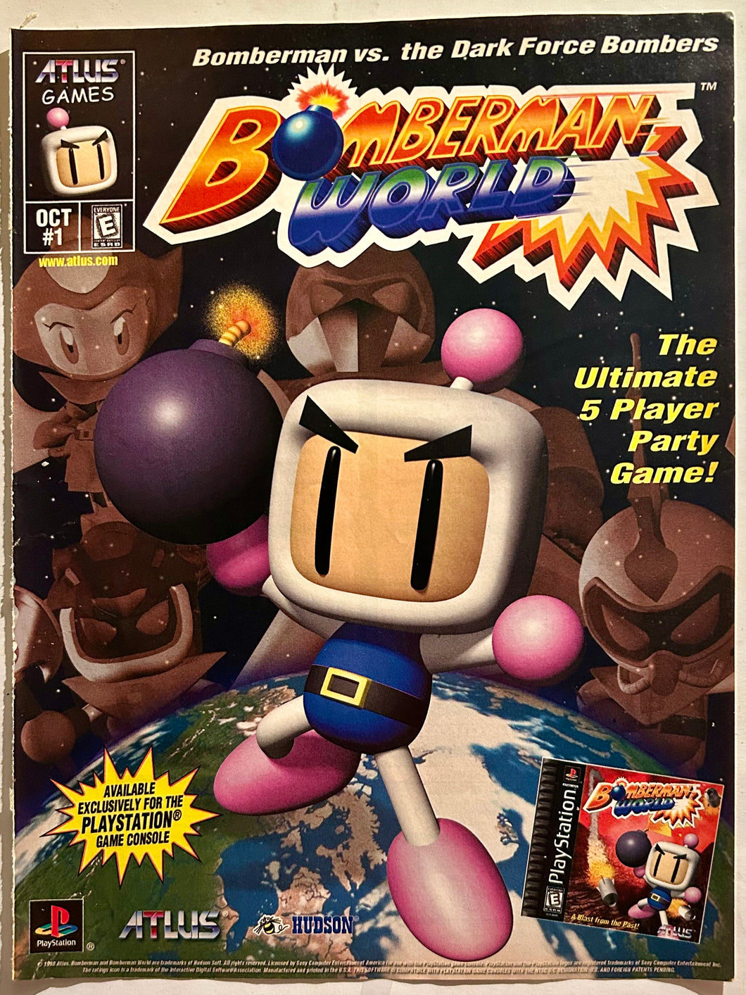 Bomberman World - PlayStation - Original Vintage Advertisement - Print Ads - Laminated A4 Poster