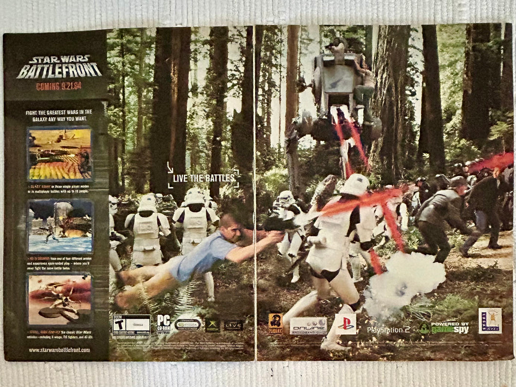 Star Wars: Battlefront - PS2 PC - Original Vintage Advertisement - Print Ads - Laminated A3 Poster