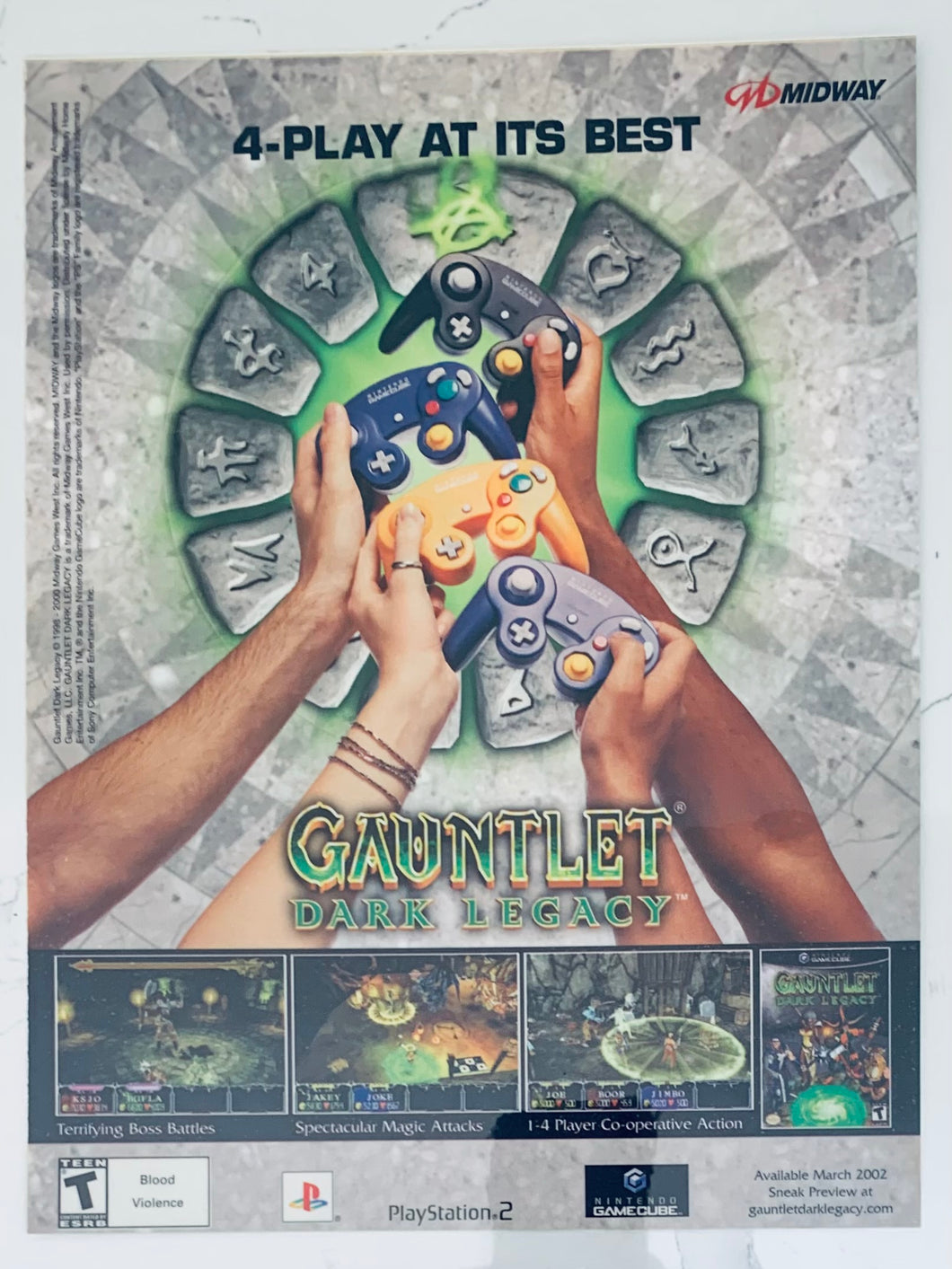 Gauntlet Dark Legacy - PS2 NGC - Original Vintage Advertisement - Print Ads - Laminated A4 Poster