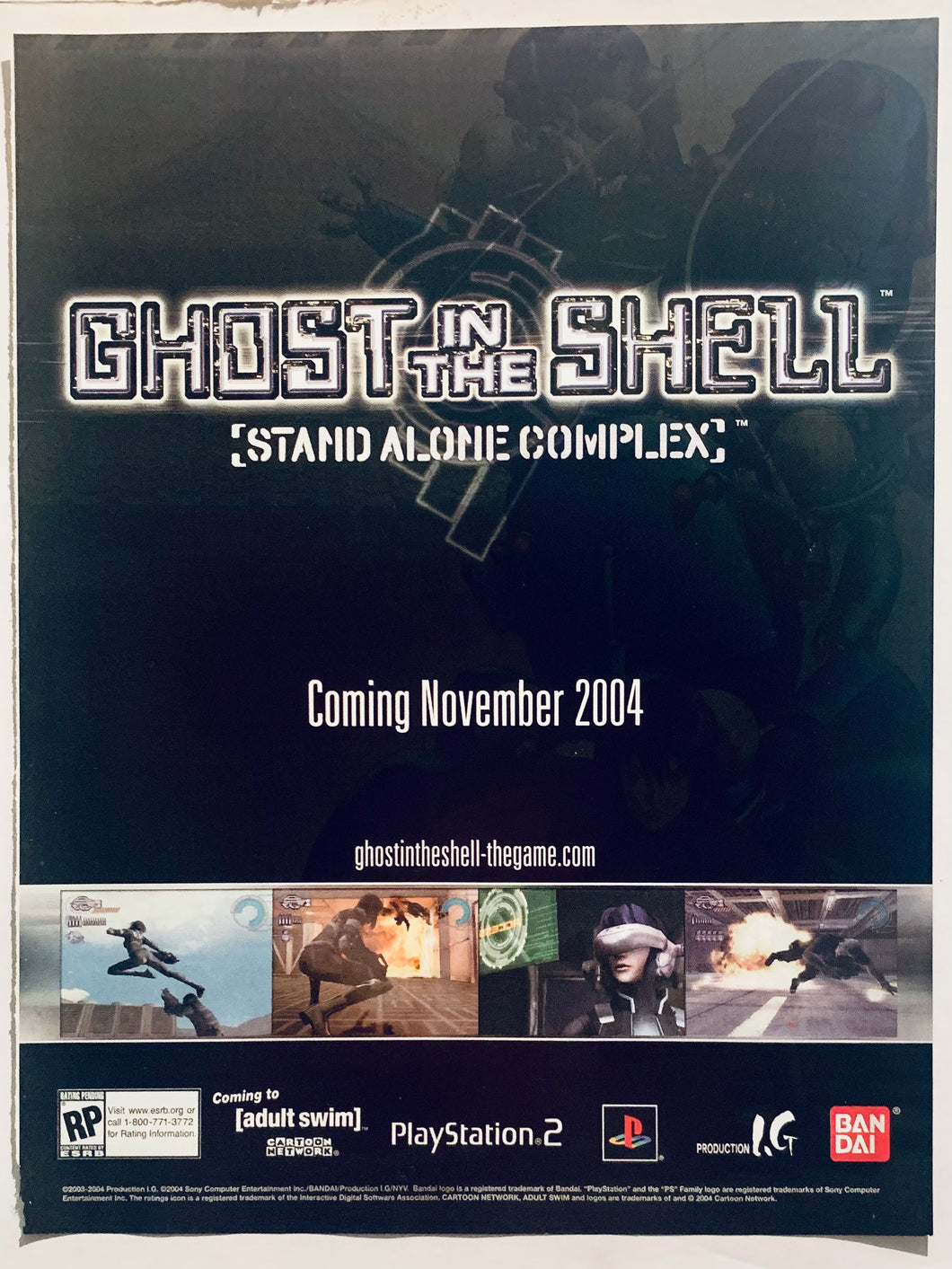 Ghost in the Shell: Stand Alone Complex - PS2 - Original Vintage Advertisement - Print Ads - Laminated A4 Poster