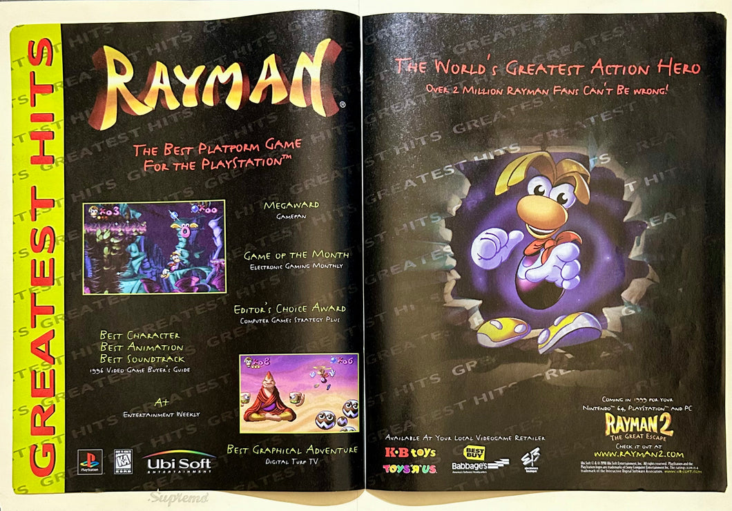 Rayman - PlayStation - Original Vintage Advertisement - Print Ads - Laminated A3 Poster