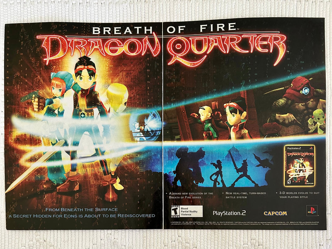 Breath of Fire V: Dragon Quarter - PS2 - Original Vintage Advertisement - Print Ads - Laminated A3 Poster