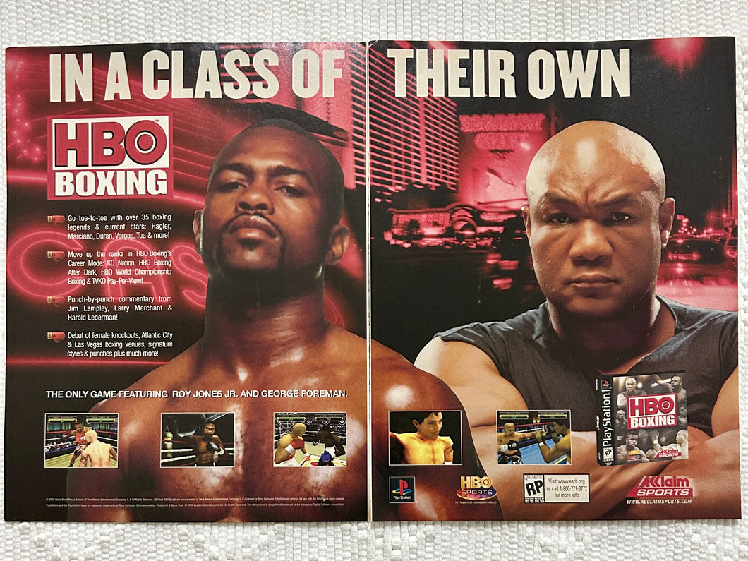 HBO Boxing - PlayStation - Original Vintage Advertisement - Print Ads - Laminated A3 Poster