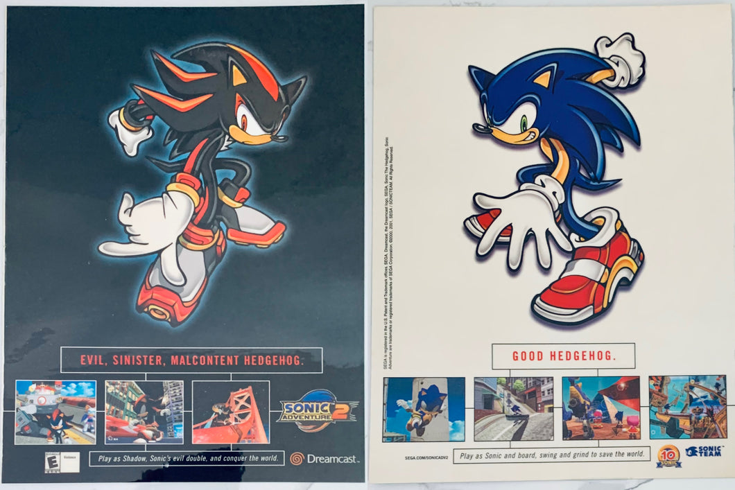 Sonic Adventure 2 - Dreamcast - Original Vintage Advertisement - Print Ads - Laminated A4 Poster