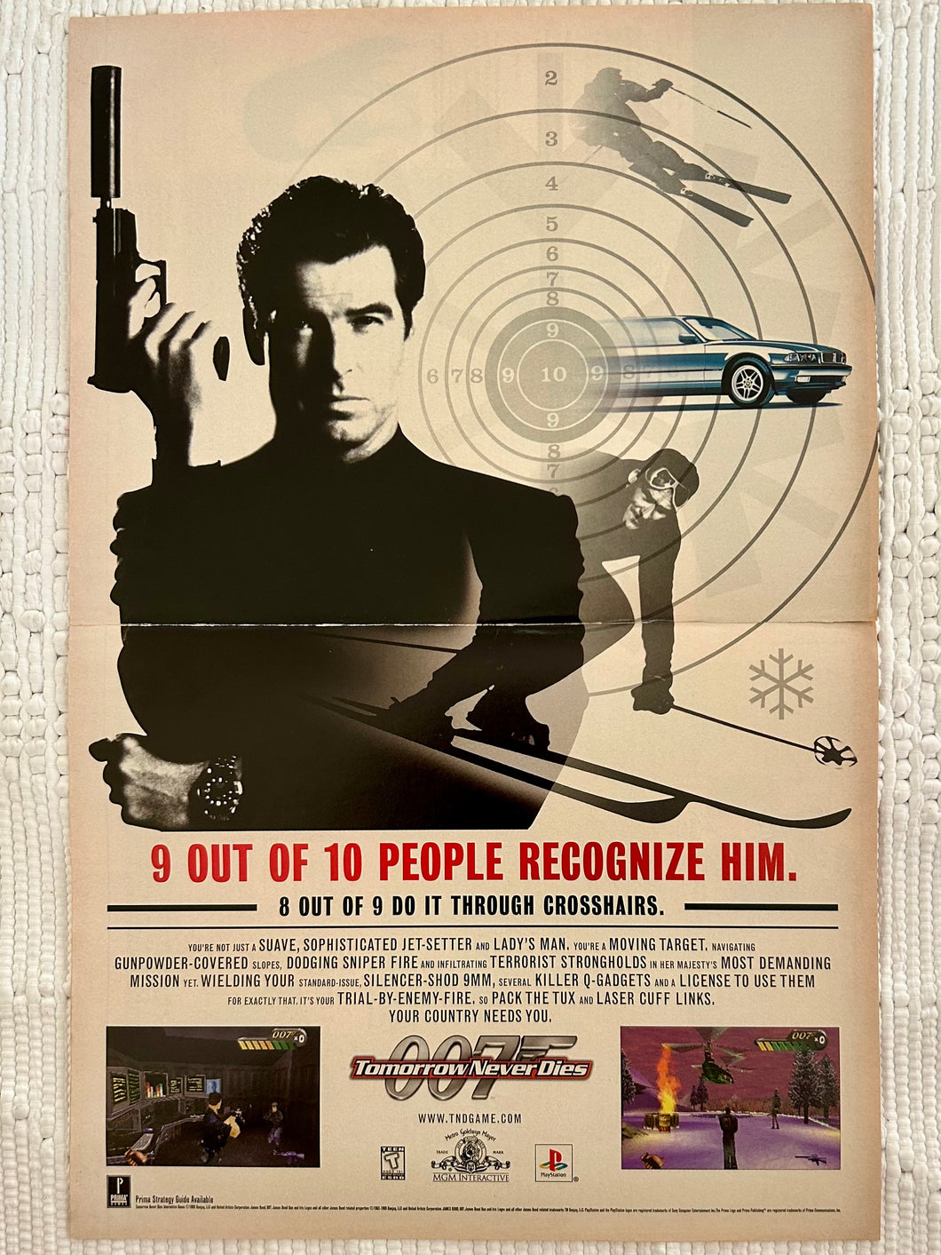 007 Tomorrow Never Dies - PlayStation - Original Vintage Advertisement - Print Ads - Laminated A3 Poster