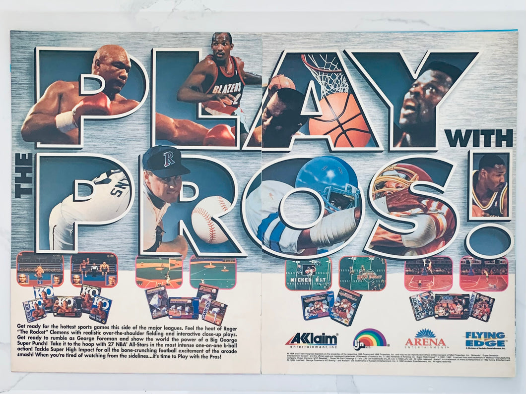 Sports Games - NES SNES GB Genesis Game Gear - Original Vintage Advertisement - Print Ads - Laminated A3 Poster