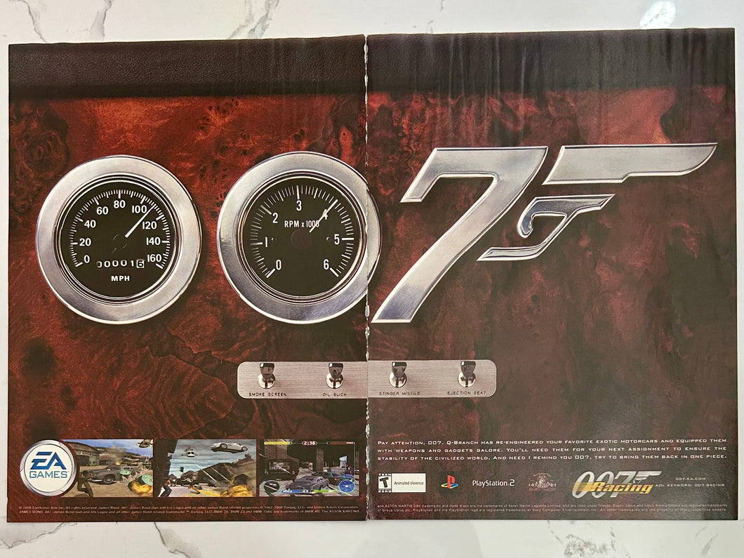 007 Racing - PS2 - Original Vintage Advertisement - Print Ads - Laminated A3 Poster