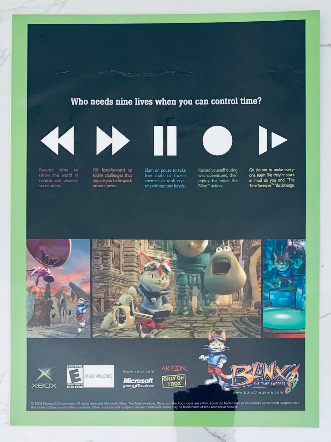 Blinx: The Time Sweeper - Xbox - Original Vintage Advertisement - Print Ads - Laminated A4 Poster