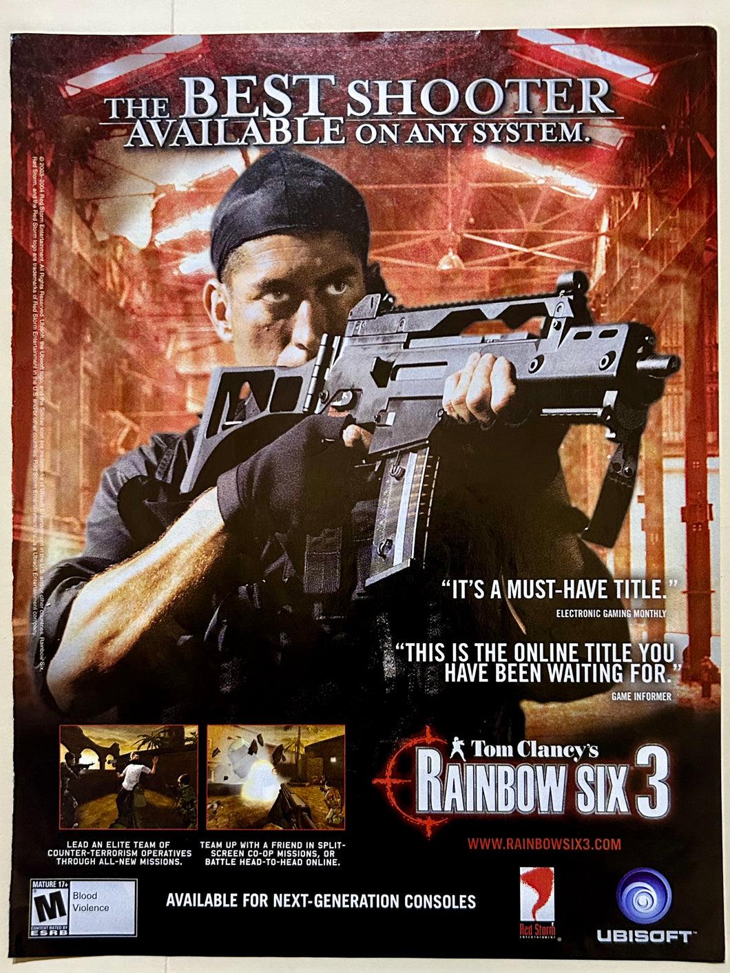 Tom Clancy’s Rainbow Six 3 - PS2 Xbox NGC - Original Vintage Advertisement - Print Ads - Laminated A4 Poster