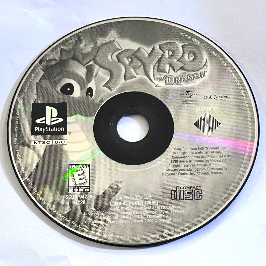 Spyro the Dragon - PlayStation - PS1 / PSOne / PS2 / PS3 - NTSC - Disc (SCUS-94228)