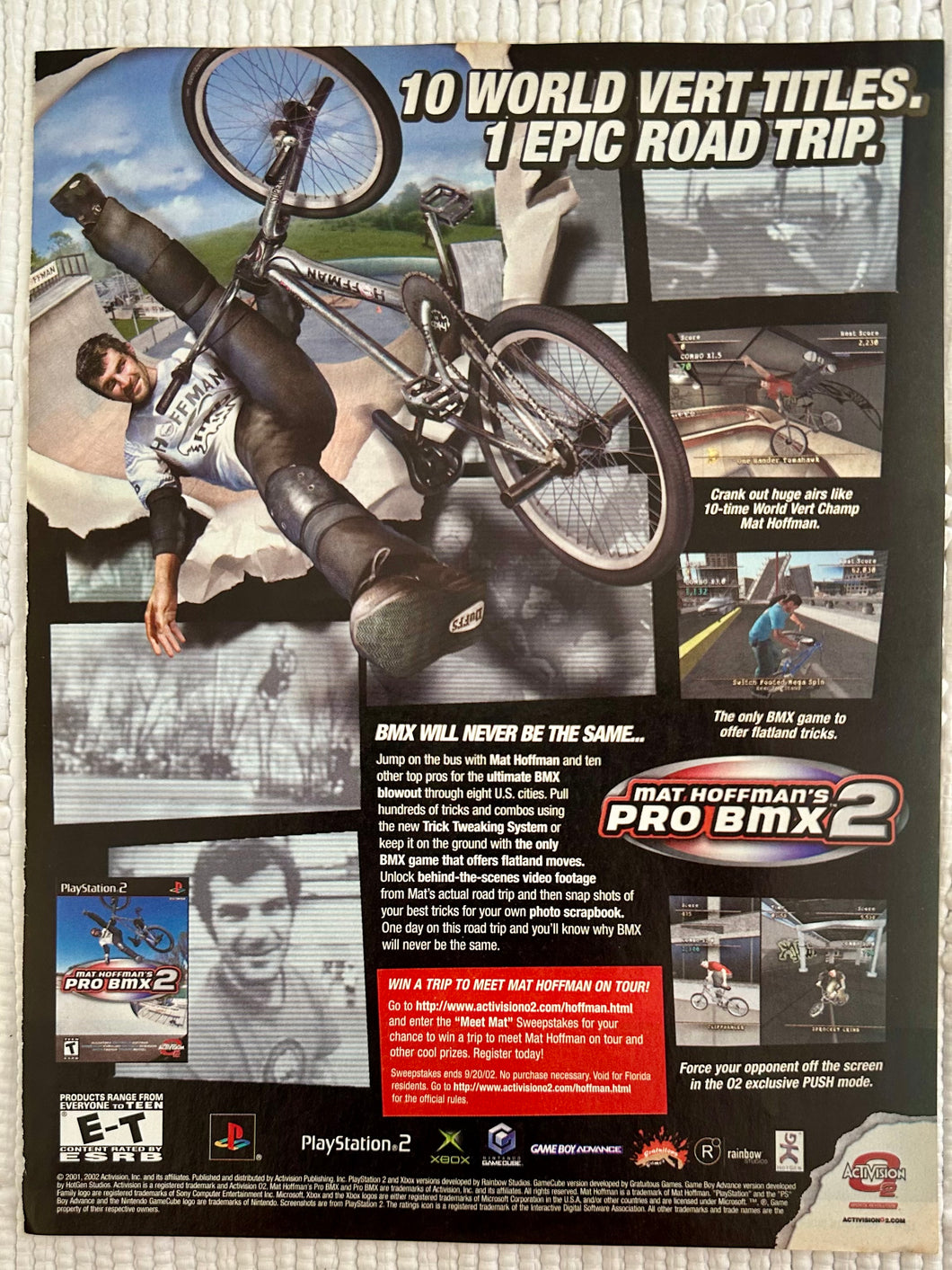 Mat Hoffman’s Pro BMX 2 - PS2 Xbox NGC GBA - Original Vintage Advertisement - Print Ads - Laminated A4 Poster
