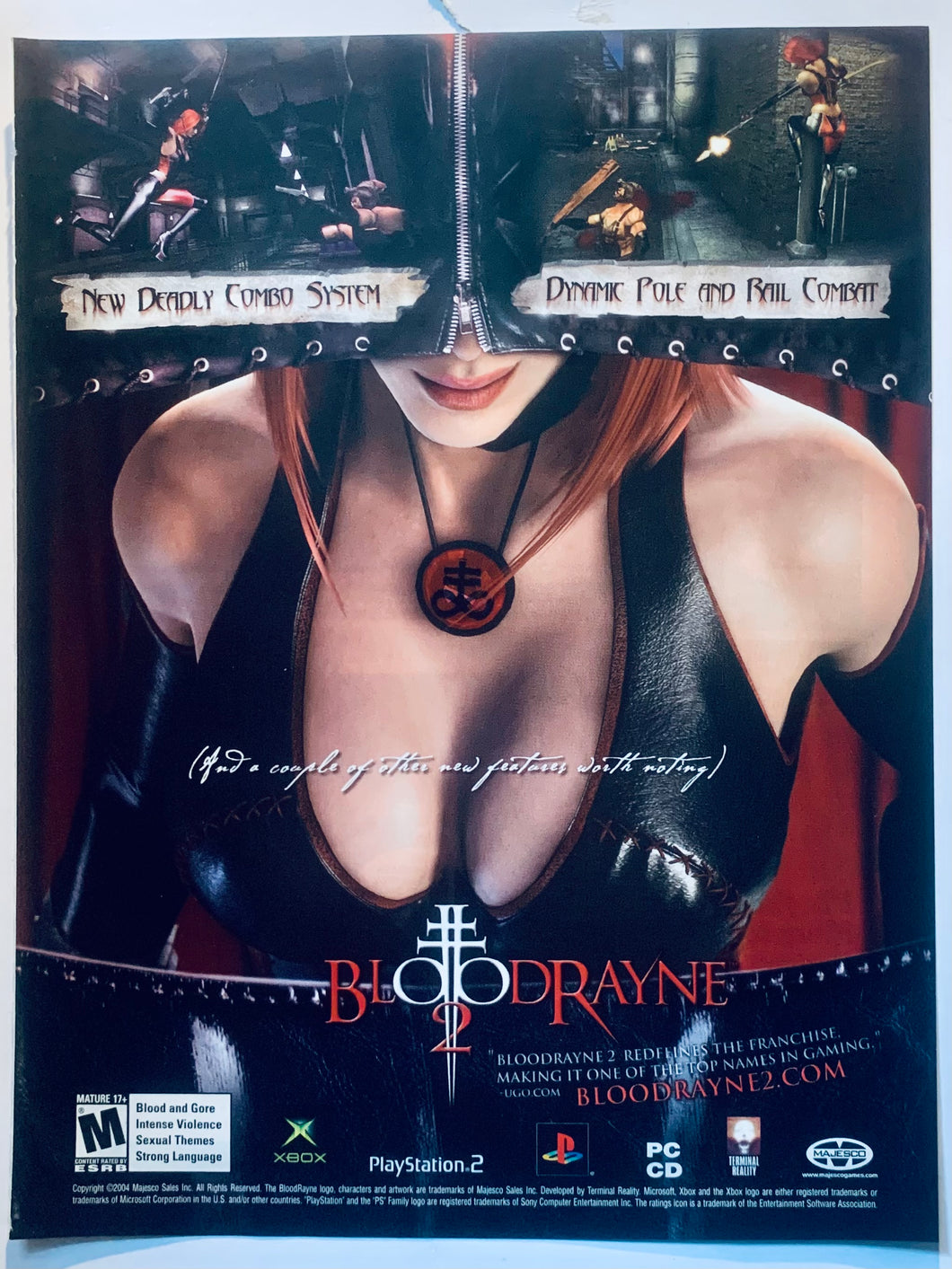 Bloodrayne 2 - PS2 Xbox PC - Original Vintage Advertisement - Print Ads - Laminated A4 Poster