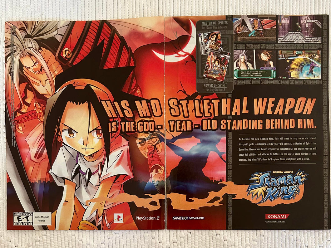 Shaman King - PS2 GBA - Original Vintage Advertisement - Print Ads - Laminated A3 Poster