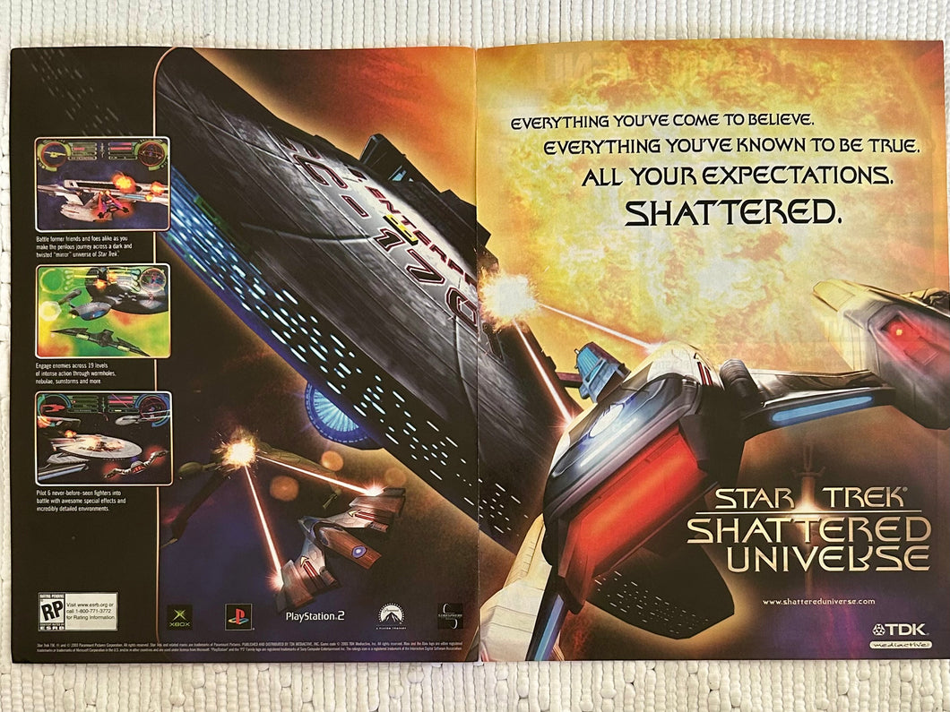 Star Trek: Shattered Universe - PS2 Xbox - Original Vintage Advertisement - Print Ads - Laminated A3 Poster