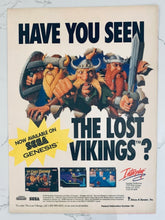 Cargar imagen en el visor de la galería, The Lost Vikings - SNES - Original Vintage Advertisement - Print Ads - Laminated A4 Poster
