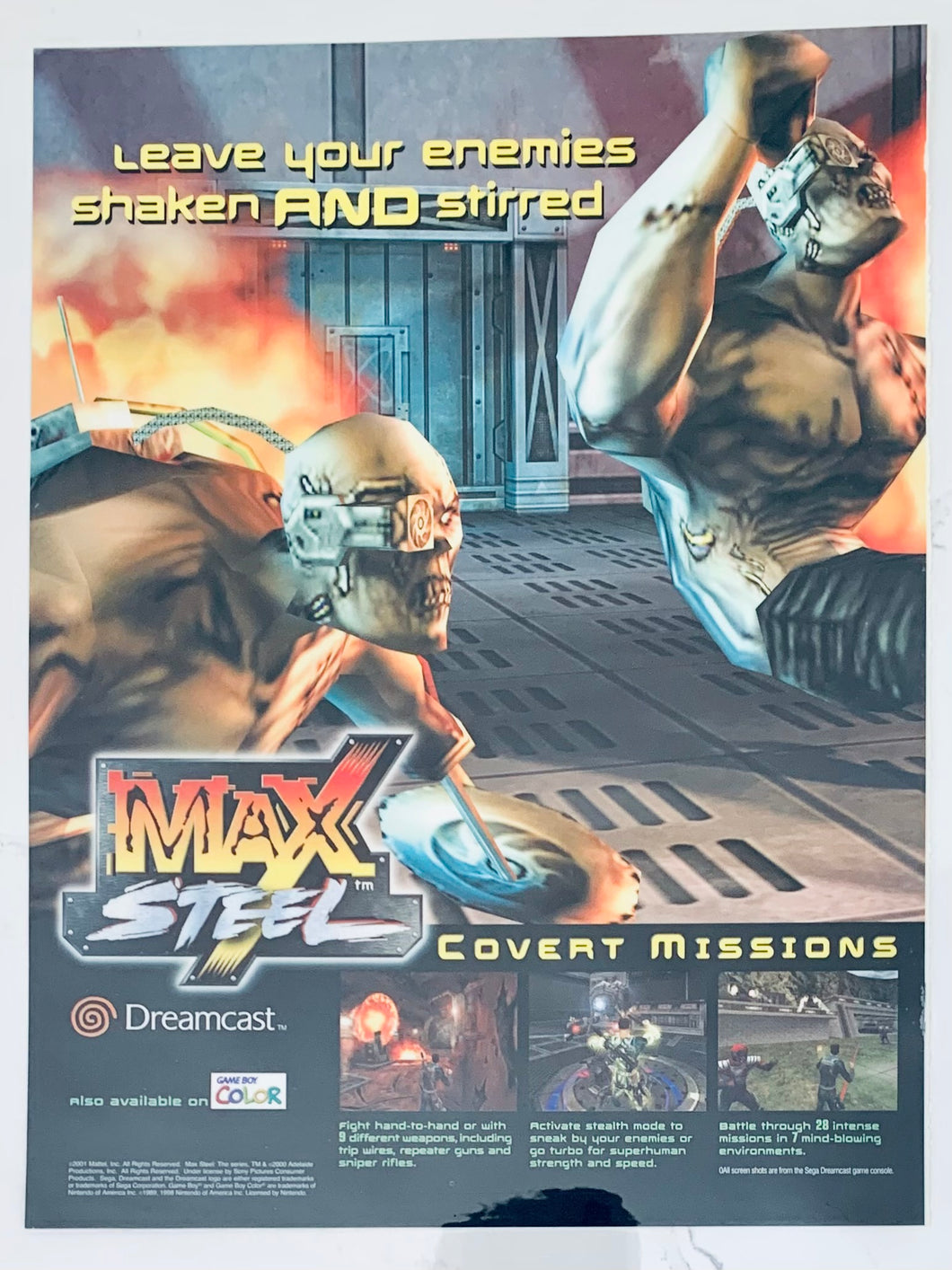 Max Steel: Covert Missions - Dreamcast - Original Vintage Advertisement - Print Ads - Laminated A4 Poster
